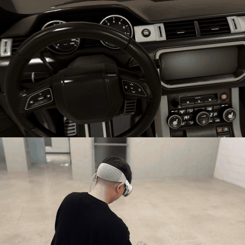 손가락으로 대시보드 버튼을 누르는 장면